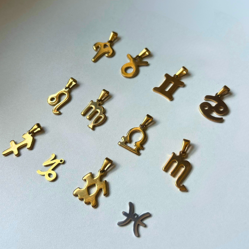 Horoscope Charm, Gold or Silver - Add to Custom Necklace or Bracelet