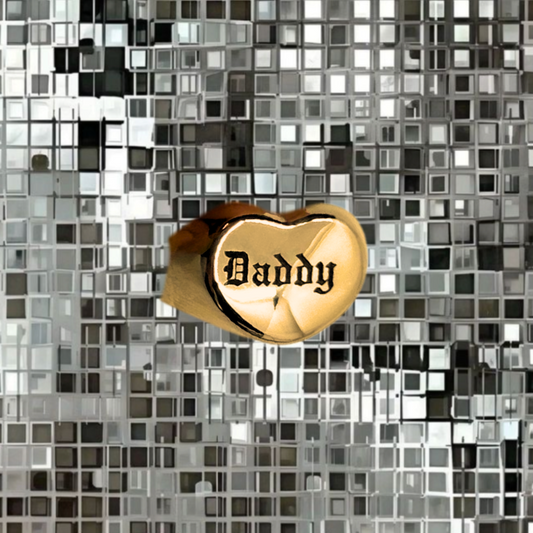 Daddy Engraved Ring – Gold Stainless Steel Statement Ring
