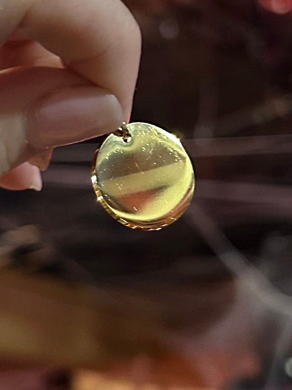 Blank circle charm gold,