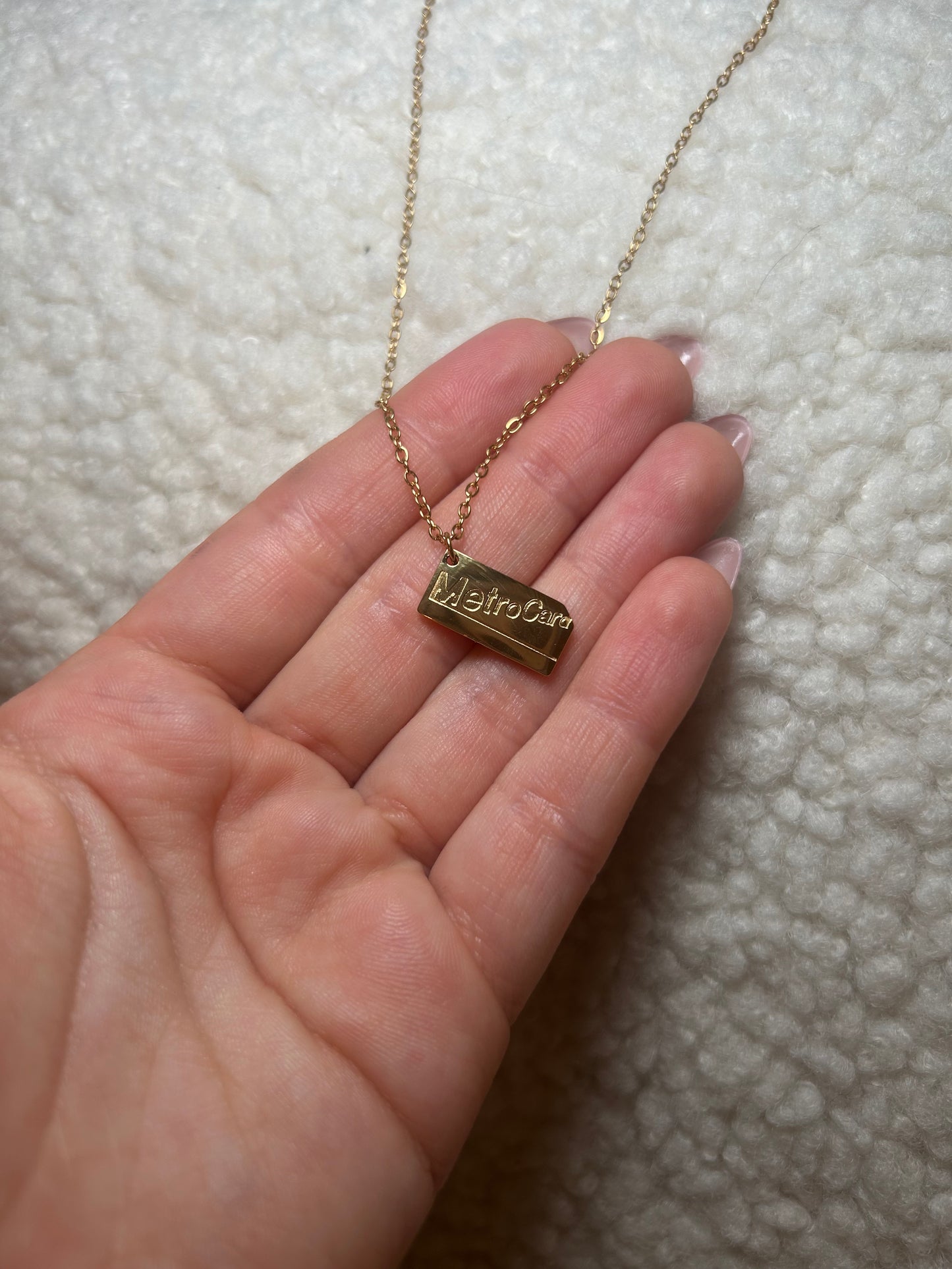 MetroCard Necklace – Gold Stainless Steel NYC Subway Pendant