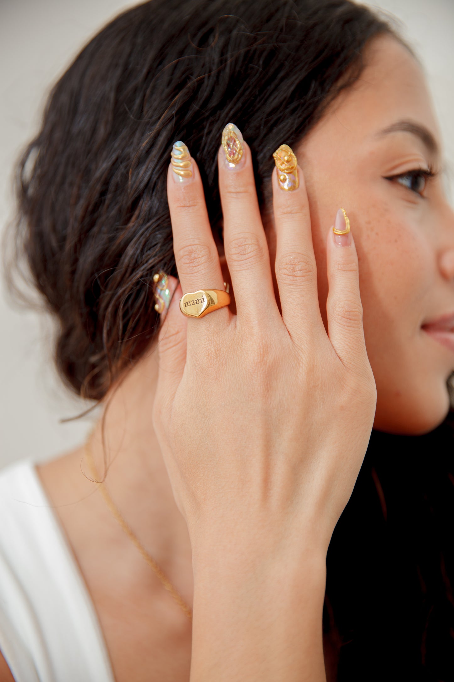 mami Ring – Latin-Inspired Engraved Stainless Steel Statement Ring