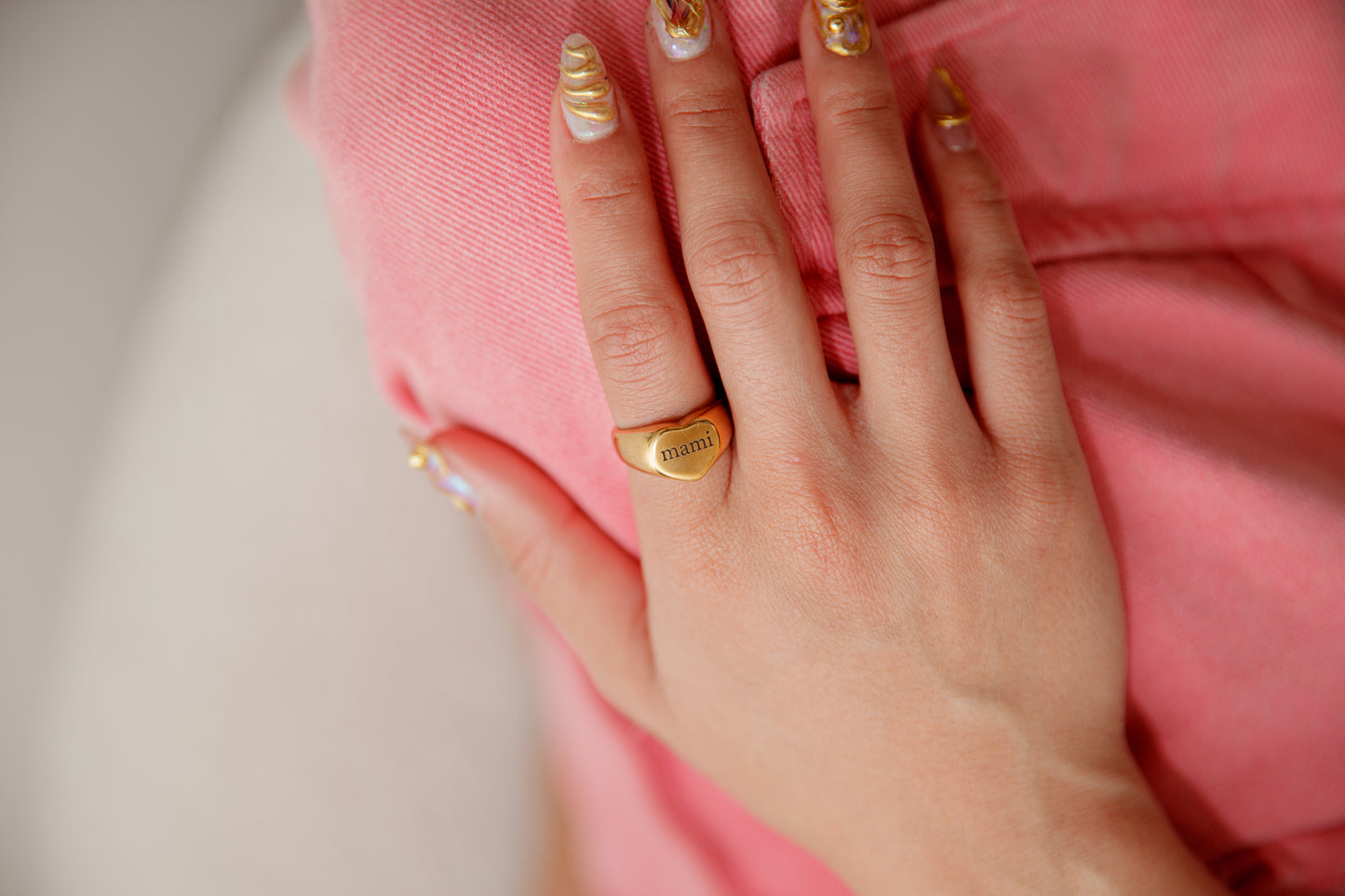 mami Ring – Latin-Inspired Engraved Stainless Steel Statement Ring