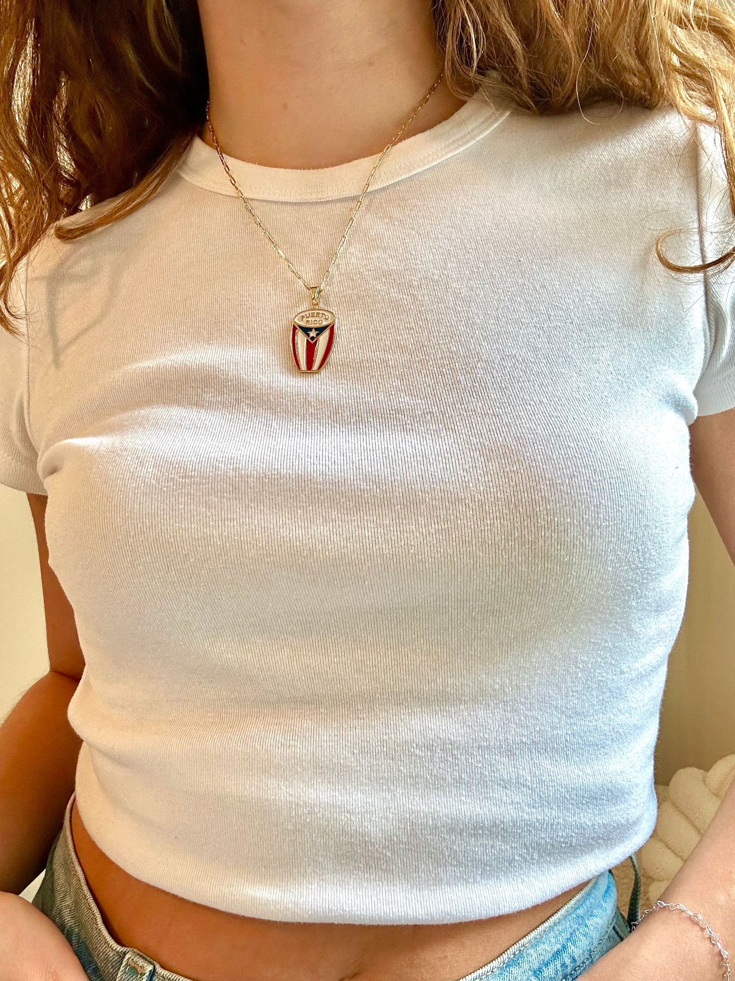 Puerto Rico charm necklace – dainty and waterproof
