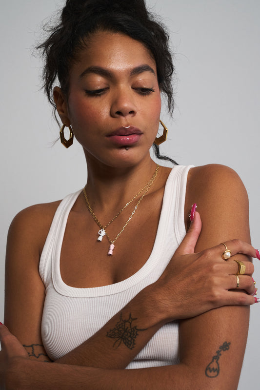 La Cafetera coffee charm necklace in gold – waterproof stainless stee