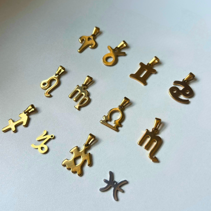 Horoscope Charm, Gold or Silver - Add to Custom Necklace or Bracelet