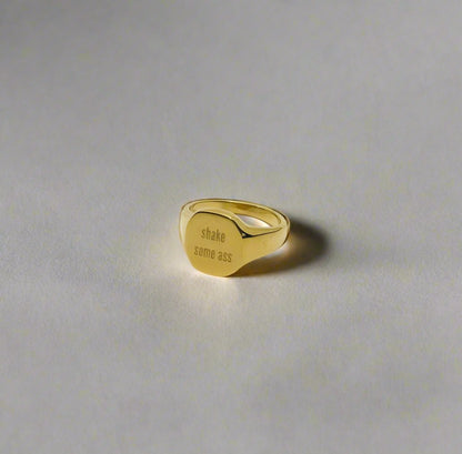 Shake Some Ass Ring – Gold Statement Ring in Fixed Sizes