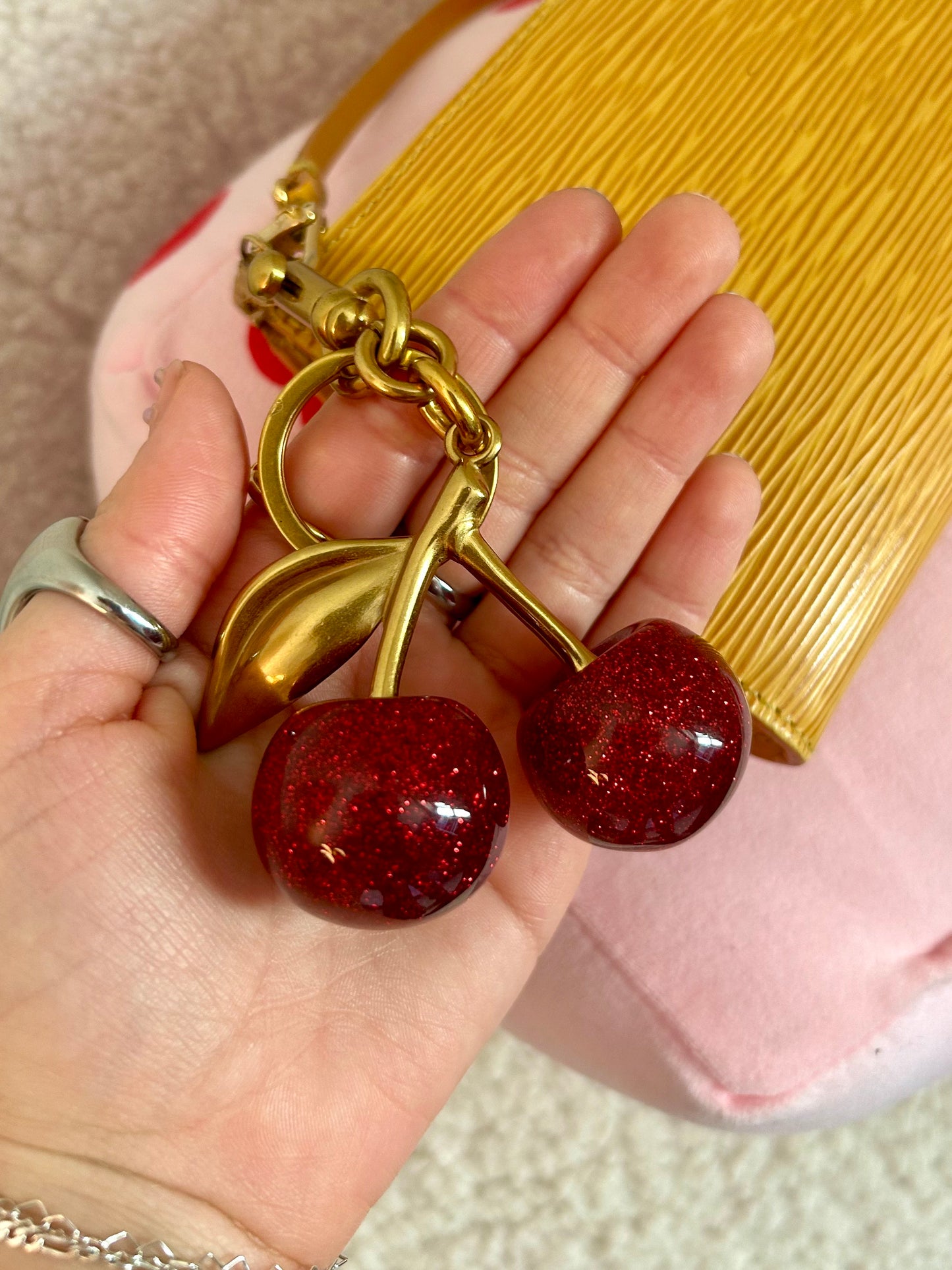 Cherry Acrylic Bag Charm