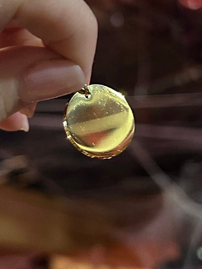 Blank circle charm gold,