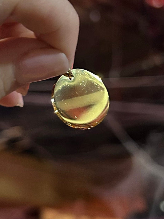 Blank circle charm gold,