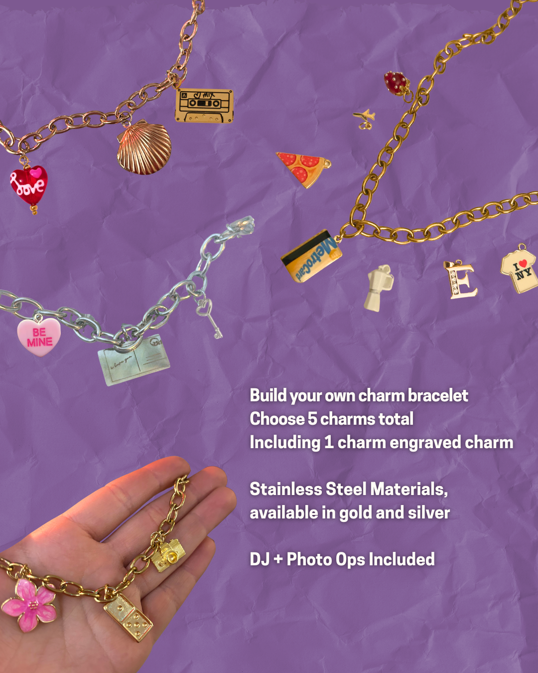 Galentine’s Charm Bracelet Making Class NYC | Engraving + Drinks