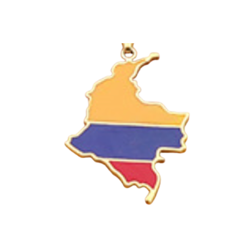 Colombia Map Charm, Engravable  – Add to Custom Necklace or Bracelet