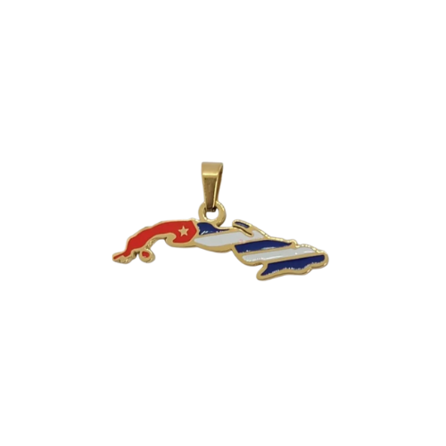 Cuba Map Charm – Add to Custom Necklace or Bracelet