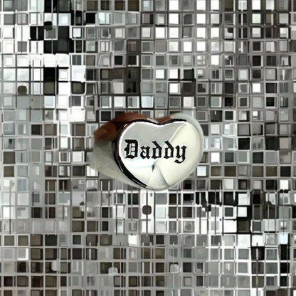 Cheeky Daddy silver ring engraved in-house, non-tarnish statement jewelry