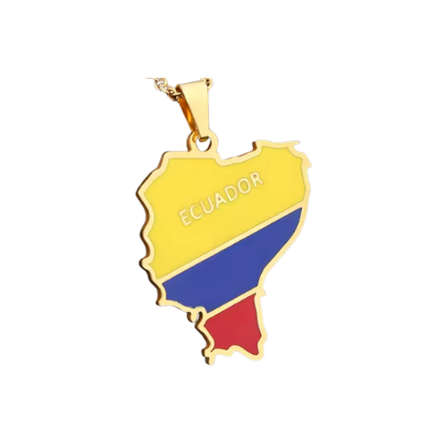 Ecuador Map Charm - Add to Custom Necklace or Bracelet
