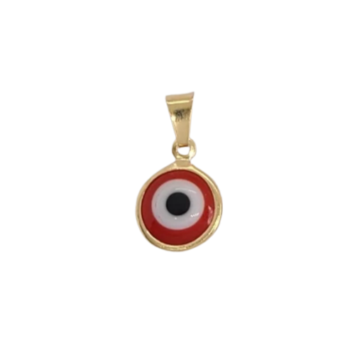 Evil Eye Charm, Gold in Red or Blue - Add to Custom Necklace or Bracelet
