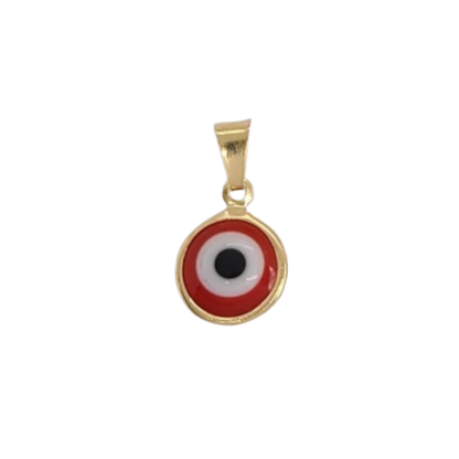 Evil Eye Charm, Gold in Red or Blue - Add to Custom Necklace or Bracelet