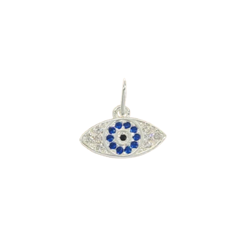 Evil Eye Charm, Sterling Silver - Add to Custom Necklace or Bracelet