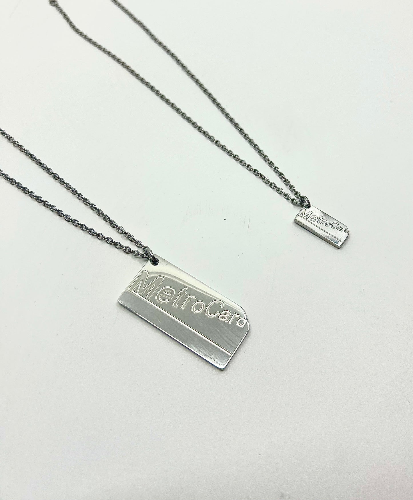 MetroCard Necklace – Stainless Steel NYC Subway Pendant, Gold or Silver - Engravable