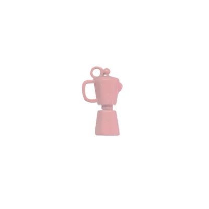 Greka Coffee Pot Charm, Pink or White - Add to Custom Necklace or Bracelet