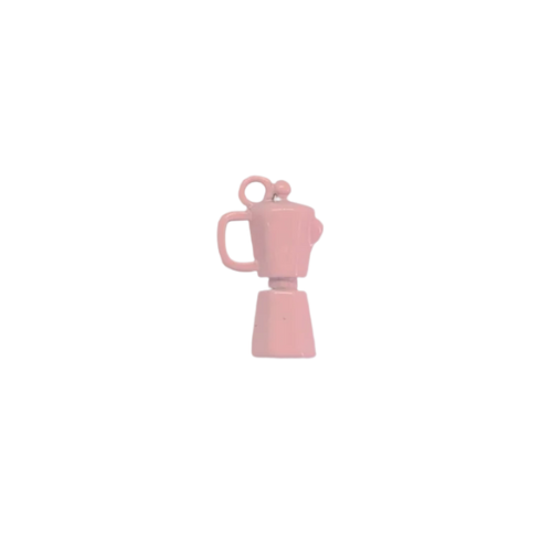 Greka Coffee Pot Charm, Pink or White - Add to Custom Necklace or Bracelet