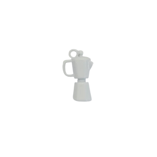 Greka Coffee Pot Charm, Pink or White - Add to Custom Necklace or Bracelet