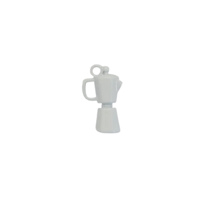 Greka Coffee Pot Charm, Pink or White - Add to Custom Necklace or Bracelet