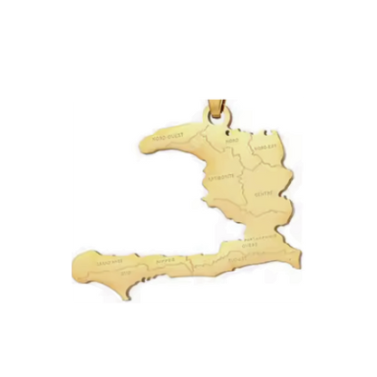 Haiti Charm, Gold - Add to Custom Necklace or Bracelet