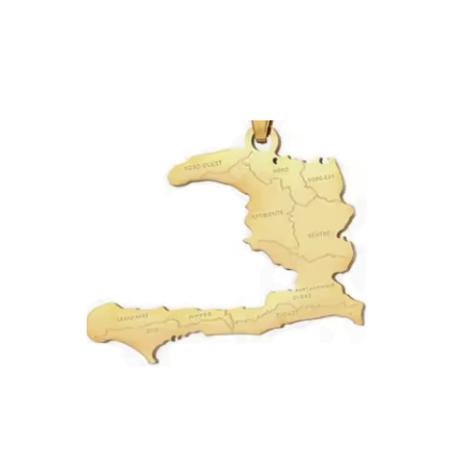 Haiti Charm, Gold - Add to Custom Necklace or Bracelet
