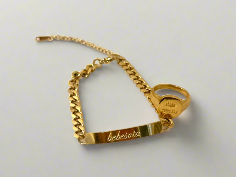 Bar Bracelet, Bebesota Engraved Bar Bracelet