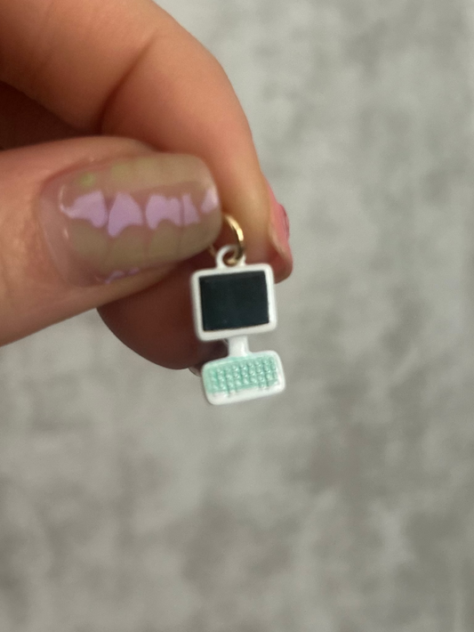 Computer Tech Charm - Add to Custom Necklace or Bracelet