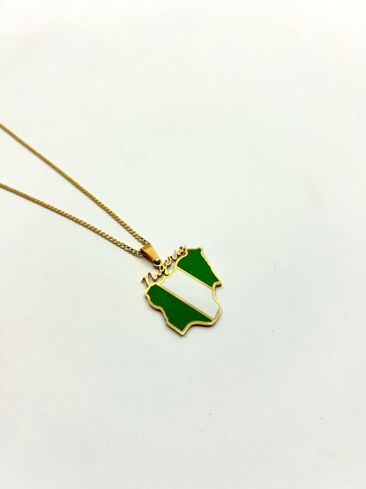 Nigeria Map Charm Necklace