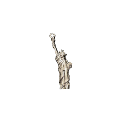 Statue of Liberty Charm, Gold or Silver - Add to Custom Necklace or Bracelet