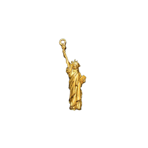 Statue of Liberty Charm, Gold or Silver - Add to Custom Necklace or Bracelet