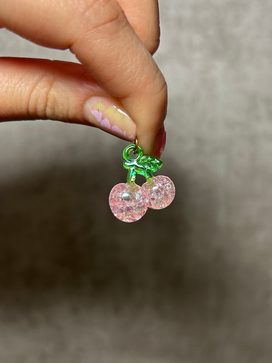 CHERRY CHARM WITH GRAY BACKGROUND