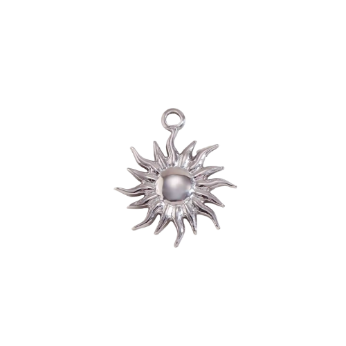 Sun Burst Silver Charm - Add to Custom Necklace or Bracelet