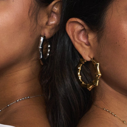 Bambú Earrings, Gold or Silver