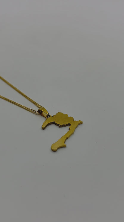 Haiti Map Necklace – Engravable Gold Stainless Steel Heritage Jewelry