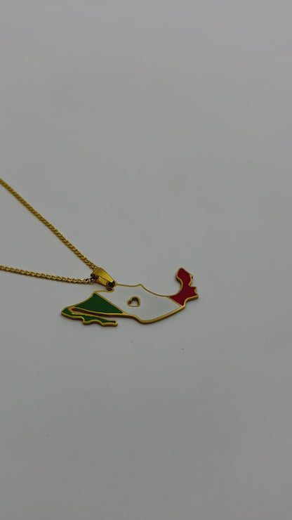 Giftable gold Mexico map necklace with custom engraving option