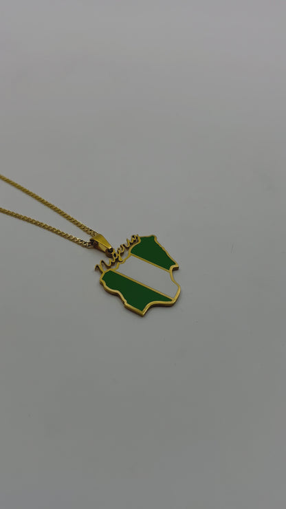 Engraved African map necklace – Nigeria edition