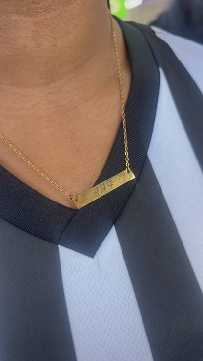 Engraved Bar Necklace, Gold or Silver, Stainless Steel