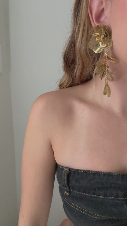 Flor de Fuego Statement Earrings – Stainless Steel Dangles