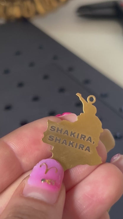 Colombia Map Charm, Engravable  – Add to Custom Necklace or Bracelet