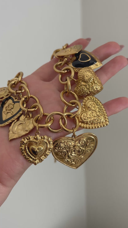Corazón de Oro Charm Necklace -  Latin-Inspired Statement Jewelry